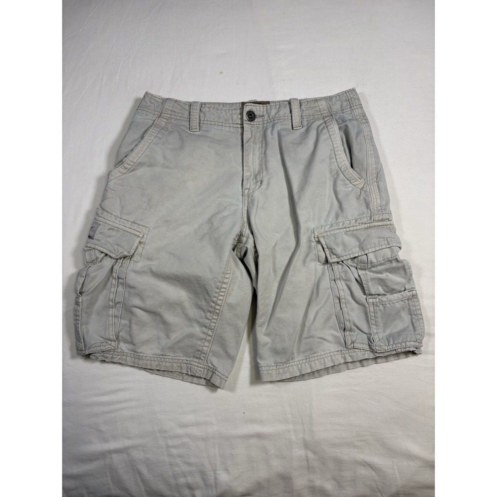 Vintage JNCO Jeans JNCO-85 Cargo Shorts Mens Size 32 Khaki Stencil Skate Y2K